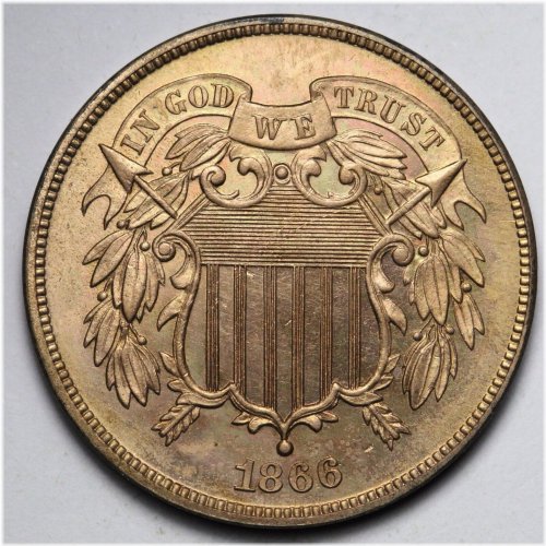 1866 Two Cent Piece - Brilliant Uncirculated