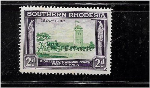 Rhodesian Pioneer Fort Stamp (1940)