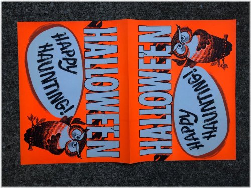Retro Halloween Owl Poster Set