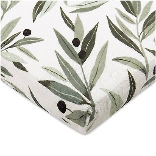 Babyletto Olive Branches Muslin Midi Crib Sheet