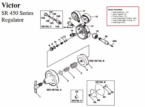 Oxygen Regulator Rebuild Kit with Diaphragm