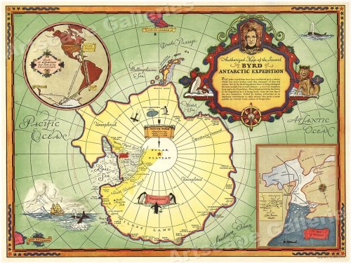 Antarctic Expedition Map - 1930s Historical Edition