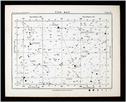 1892 Celestial Star Chart