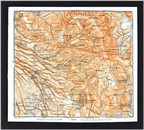 Antique Italian Towns Map - 1904 Wagner Debes