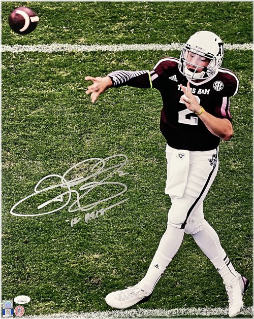 Johnny Manziel Heisman Pass Autographed Photo