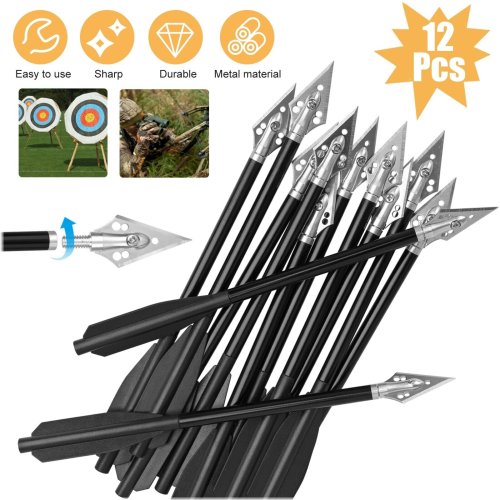 Mini Aluminum Hunting Arrows with Broadheads