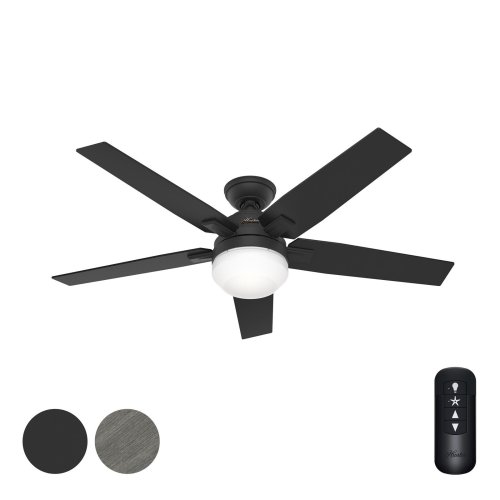 Casual Matte Black Indoor Ceiling Fan