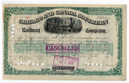 Vanderbuilt Railway Stock Certificate