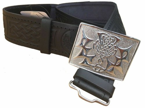 Thistle Crest Leather Kilt Belt