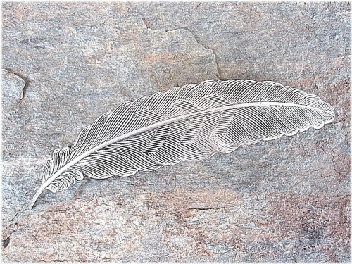 Silver Feather French Clip Barrette