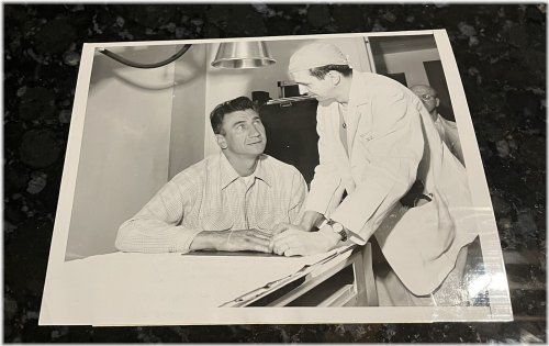 1953 Hank Sauer Injured Hand with Doctor Original Photo