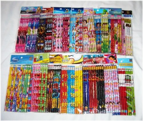 Character Pencil Pack - Bulk Set of 180 for School and Parties