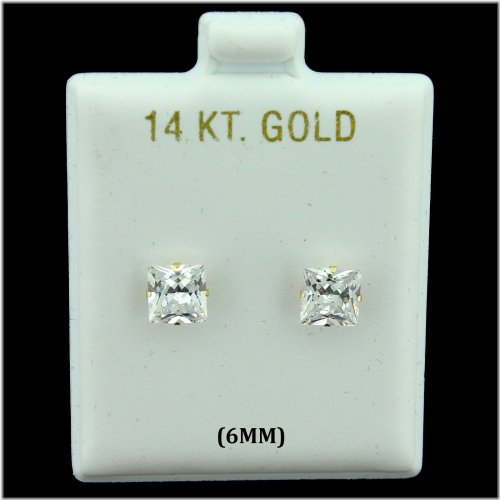 Golden Square Stud Earrings