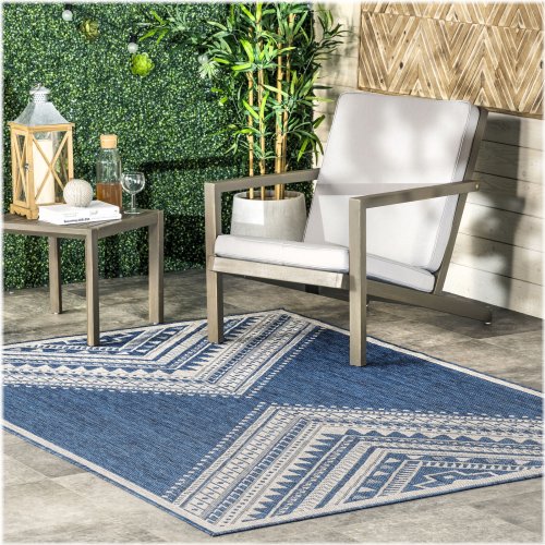 Landry Aztec Rug in Blue Global Inspired Tribal