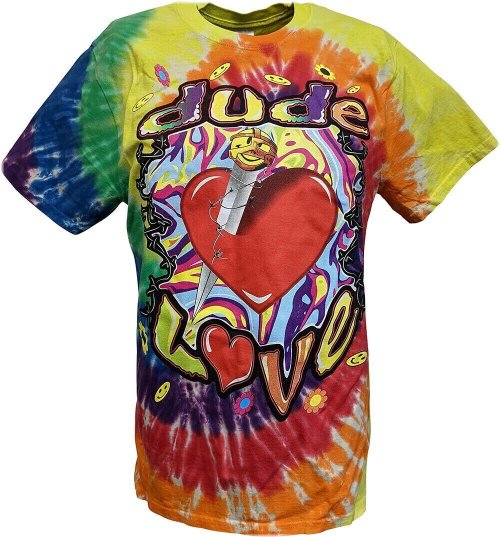 Tie Dye Retro Mens T-Shirt featuring Mick Foley's iconic personas