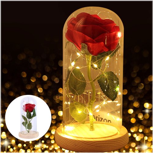 Enchanted Gold Foil Rose in Glass Dome
