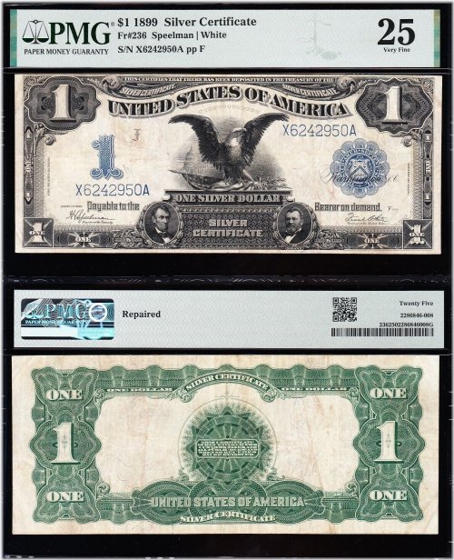 1899 Black Eagle Silver Certificate - VF Condition (PMG 25)