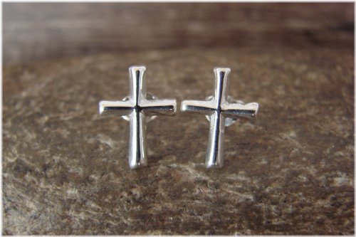 Navajo Sterling Silver Cross Earrings by Joe