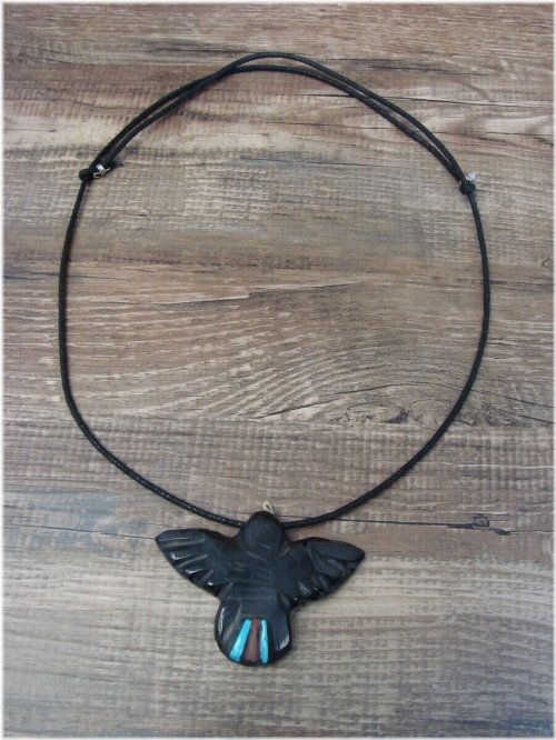 Mitchell's Jet & Turquoise Magpie Fetish Necklace