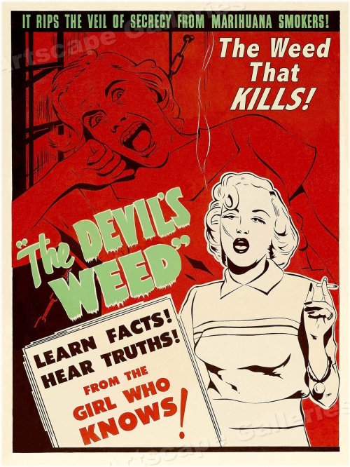 Vintage Marihuana Movie Poster - 1950 Devil's Weed