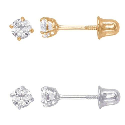 Elegant Diamond Stud Earrings in 14k Gold