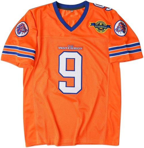 Sandler Orange Bobby Boucher #9 Football Jersey