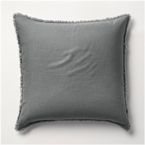 Luxe Linen Dark Gray Pillow Cover
