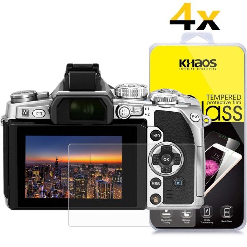 Khaos Tempered Glass Screen Protector Set for Olympus OM-D E-M1 Mark II