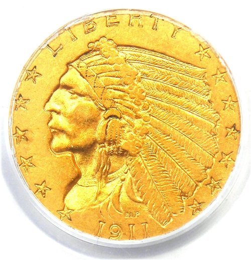 1911-D Indian Gold Quarter Eagle $2.50 Coin PCGS VF35