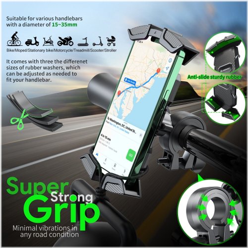 360° Rotatable Phone Holder for Bikes, Bicycles, Scooters, and Golf Carts