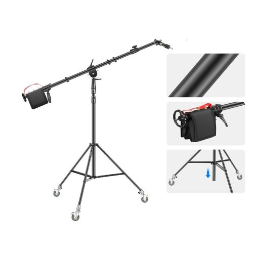 CasterPro Light Stand with Boom Arm and Sandbag