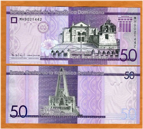 Redesigned Dominican Republic 50 Pesos Dominicanos 2020