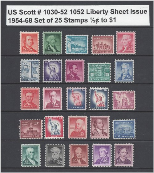 Liberty Stamp Set 1954-68 (Mint Condition)