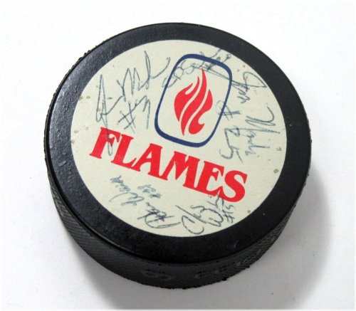 Flames of the Ice Autographed Puck