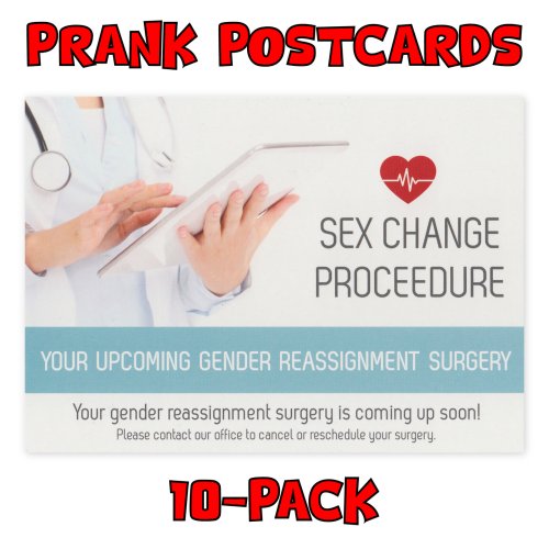 Humorous Postcard Set - Gender Swap Prank - DIY Mailing