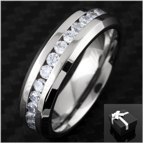 Dazzling Titanium Eternity Ring for Wedding and Anniversary