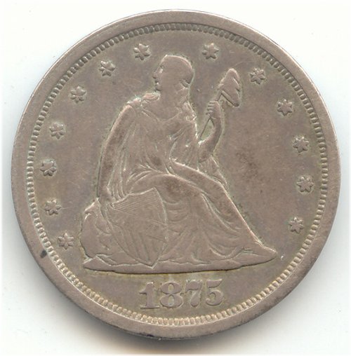 1875-S Original VF Twenty Cent Coin
