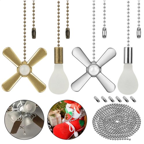 Beaded Ceiling Fan Chain Extension Kit with Connectors - Home Decor Lighting Accessory