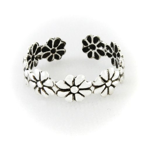 Sterling Silver Daisy Chain Toe Ring