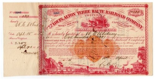 Butler Whitney Railroad Scripophily