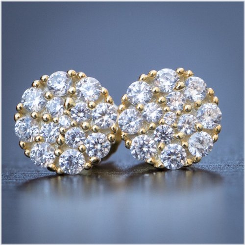 Golden Cluster Stud Earrings