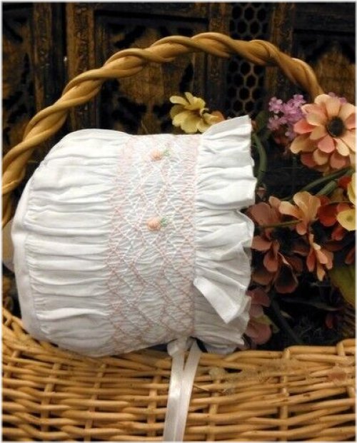 Precious Smocked Baby Bonnet