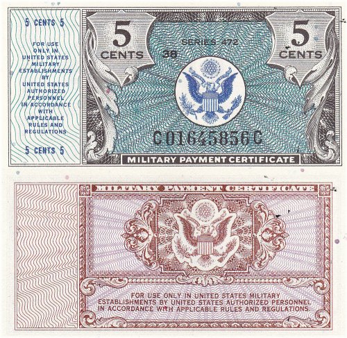 Korean War Era Military Currency - 5 Cent Denomination (Series 472, 1948-1951)