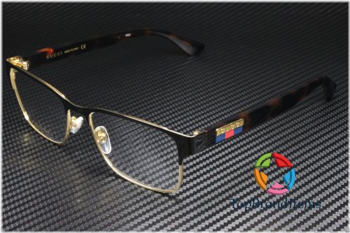 Gucci Rectangular Square Black Dark Demo Lens Eyeglasses