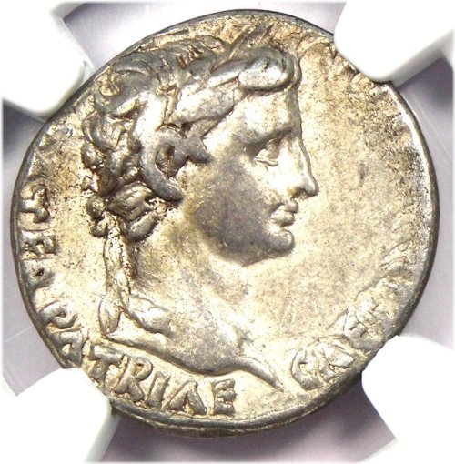 Ancient Roman Silver Denarius - Augustus Era (27 BC - 14 AD) - NGC Certified VF