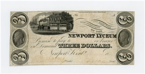 Newport Lyceum $3 Banknote