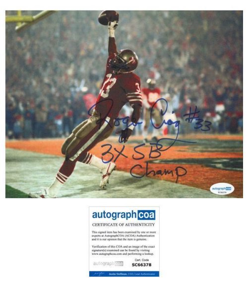 Roger Craig 49ers Signed 8x10 Photo with ACOA Certification