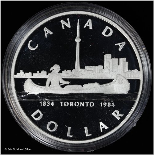 Toronto Sesquicentennial Silver Dollar 1984 Proof Coin