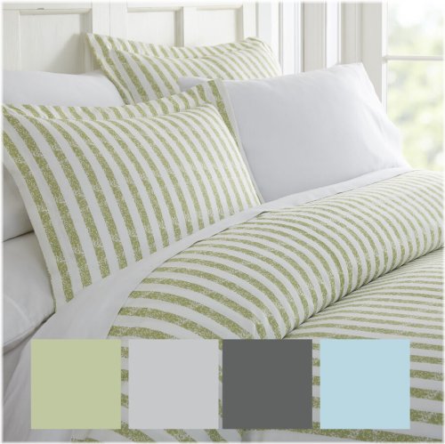 Gray Striped Puffed Duvet Set