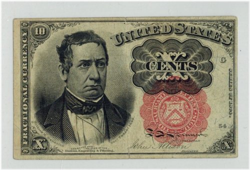 Long Thin Key Meredith 10c Fractional Currency (1874)